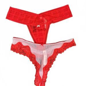 Victoria's Secret Red Lace Panty Bundle NEW